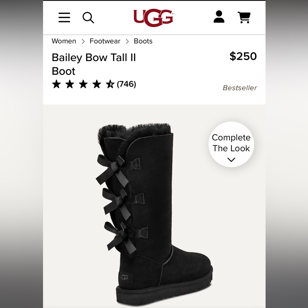UGG Black Bailey Bow Tall Boots
